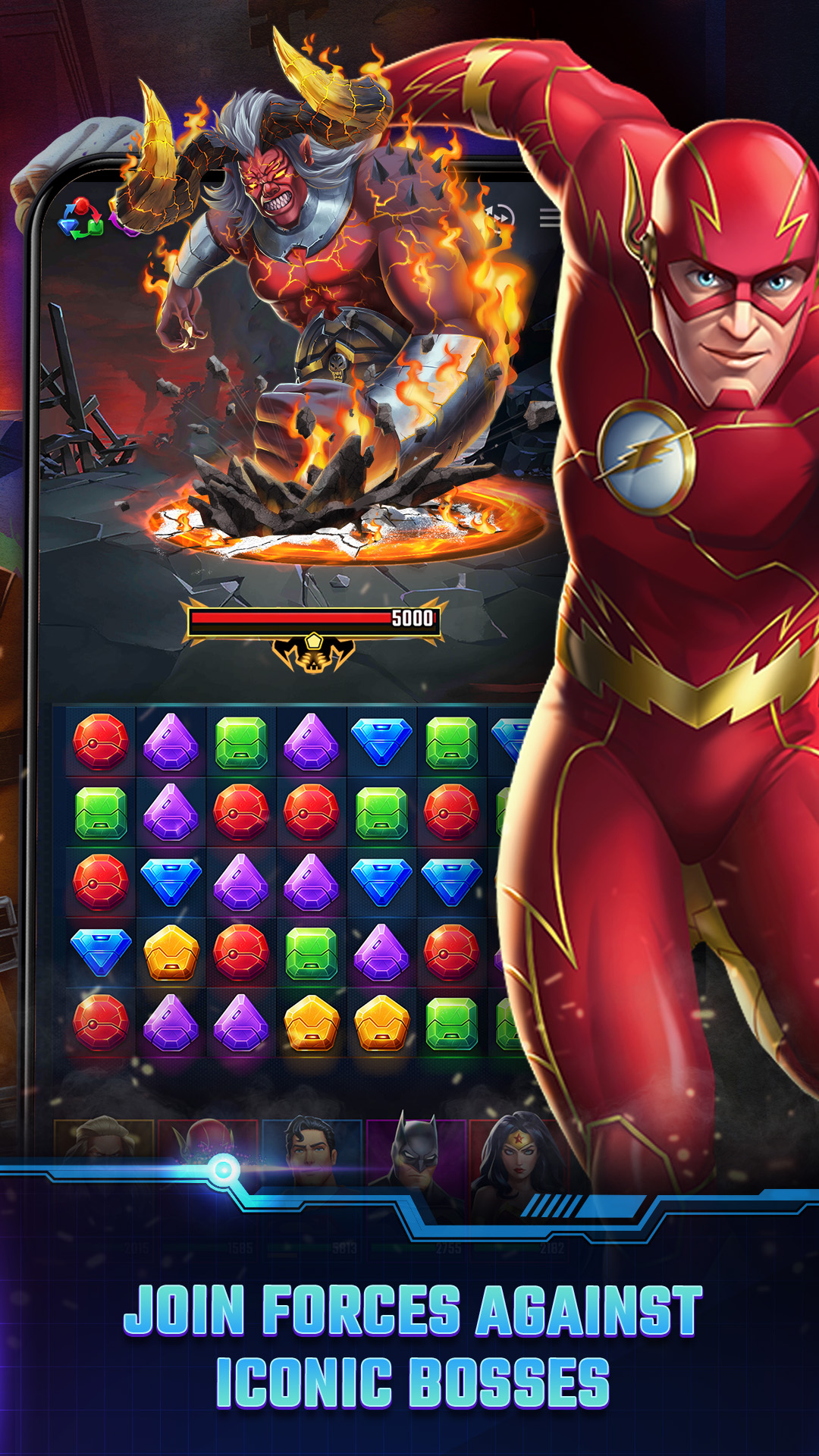 DC Heroes & Villains: Match 3 - Android game screenshots.