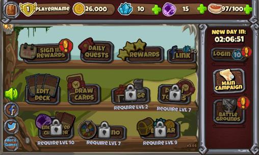 Gameplay of the Deck warlords: TCG card game for Android phone or tablet.