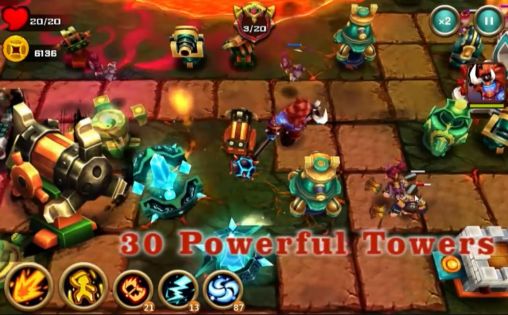 Gameplay of the Demon avengers TD for Android phone or tablet.