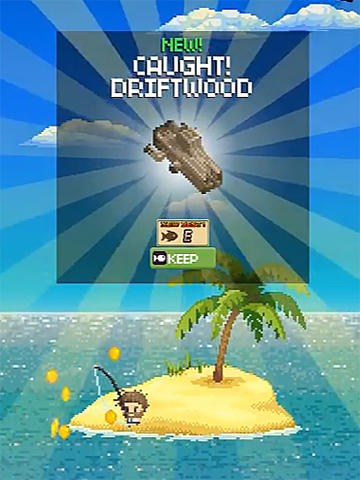 Desert island fishing - Android game screenshots.