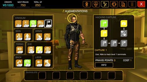 Gameplay of the Deus Ex: The fall for Android phone or tablet.