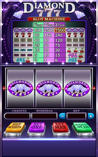 Gameplay of the Diamond 777: Slot machine for Android phone or tablet.