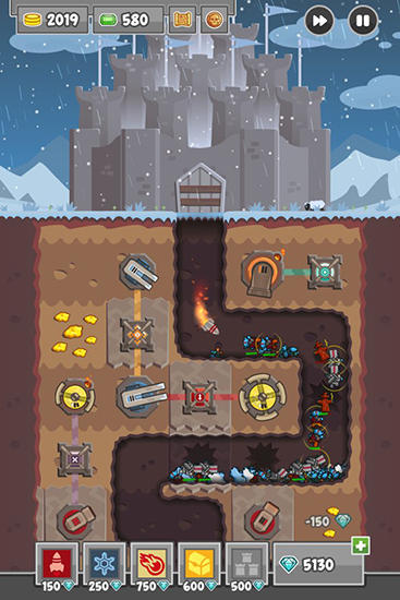 Gameplay of the Digfender for Android phone or tablet.