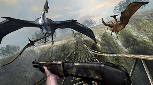 Dino VR shooter: Dinosaur hunter jurassic island - Android game screenshots.
