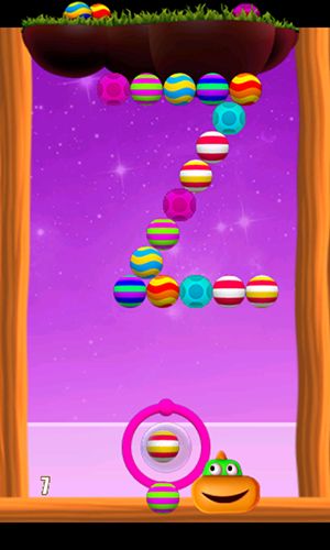 Gameplay of the Dino bubble shooter for Android phone or tablet.