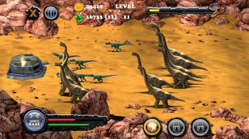 Gameplay of the Dino defender: Bunker battles for Android phone or tablet.