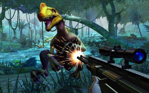Gameplay of the Dino hunter: Deadly shores for Android phone or tablet.