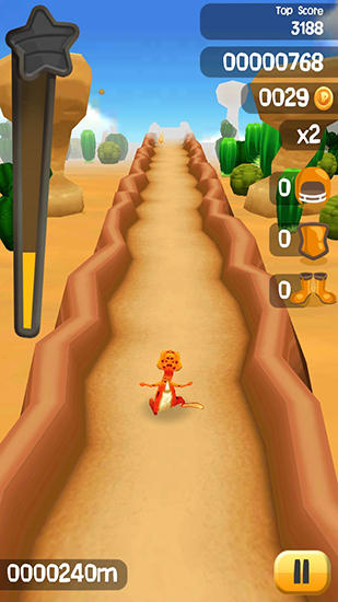 Gameplay of the Dino run: Jurassic escape for Android phone or tablet.