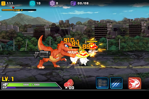 Gameplay of the Dinobot: Tyrannosaurus for Android phone or tablet.