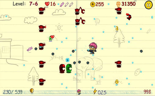 Gameplay of the Doodle adventure shooting: Notepad wars for Android phone or tablet.