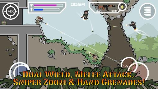 Gameplay of the Doodle army 2: Mini militia for Android phone or tablet.