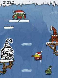 Gameplay of the Doodle Jump Christmas for Android phone or tablet.