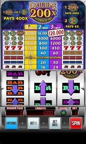 Gameplay of the Double 200х - Two hundred pay: Slot machine for Android phone or tablet.