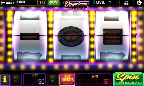 Gameplay of the Downtown deluxe slots for Android phone or tablet.