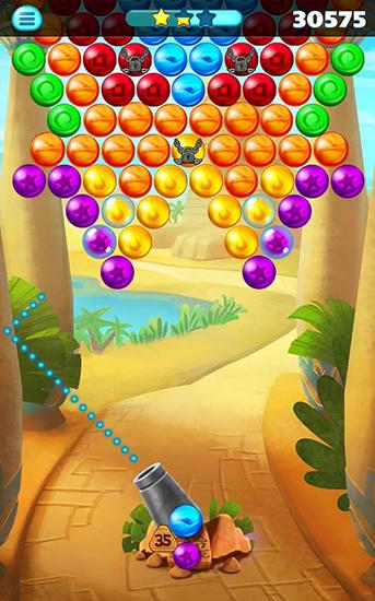 Gameplay of the Egypt pop bubble shooter for Android phone or tablet.