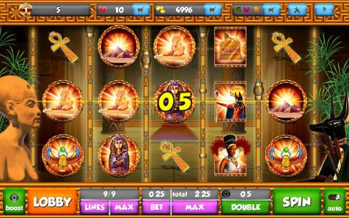 Gameplay of the Egyptian slots for Android phone or tablet.