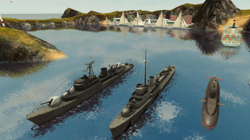 Enemy waters: Submarine and warship battles - Android game screenshots.