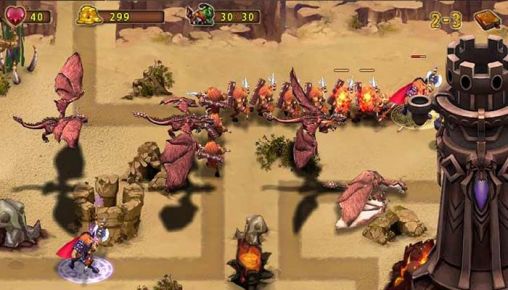 Gameplay of the Epic defense: Fire of the dragons for Android phone or tablet.