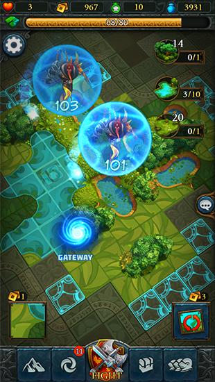 Gameplay of the Etherlords for Android phone or tablet.