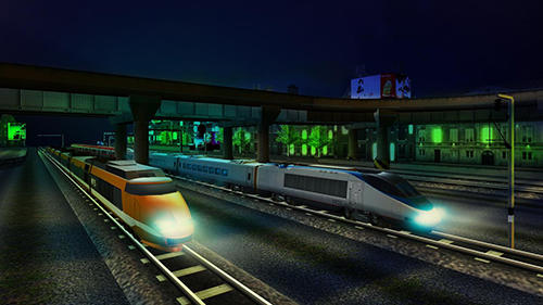 Gameplay of the Euro train driving games for Android phone or tablet.
