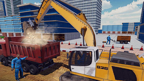 Excavator digging: Road construction simulator 3D - Android game screenshots.