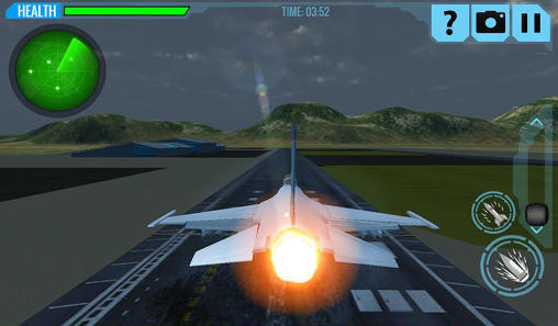 Gameplay of the F18 army fighter aircraft 3D: Jet attack for Android phone or tablet.