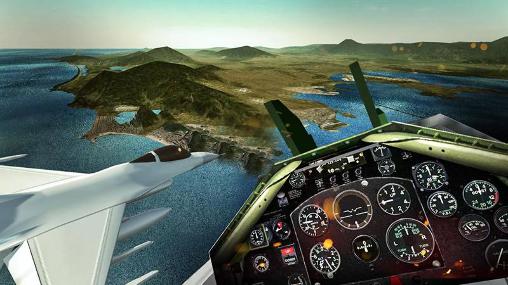Gameplay of the F18 army fly fighter jet 3D for Android phone or tablet.