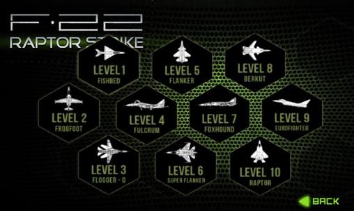 Gameplay of the F-22 Raptor strike: Jet fighter for Android phone or tablet.