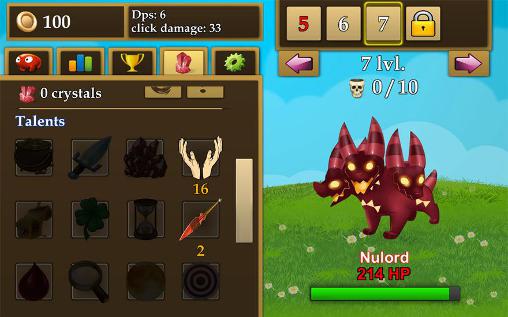 Gameplay of the Fantasy clicker for Android phone or tablet.