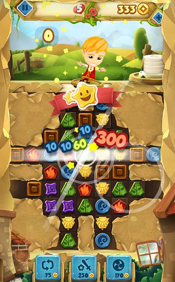 Gameplay of the Fantasy journey: Match 3 game for Android phone or tablet.