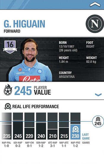 Gameplay of the Fantasy manager: Football 2015 for Android phone or tablet.