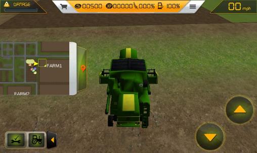 Gameplay of the Farm tractor simulator 3D for Android phone or tablet.