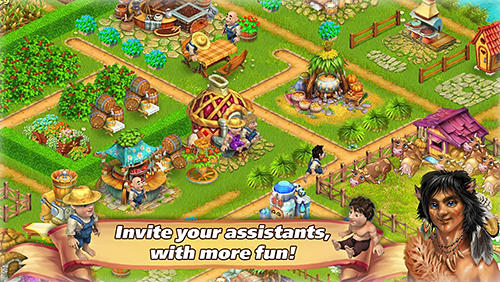 Gameplay of the Farm tribe online: Floating Island for Android phone or tablet.