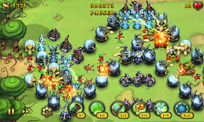 Gameplay of the Fieldrunners for Android phone or tablet.