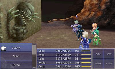 Gameplay of the Final Fantasy IV for Android phone or tablet.