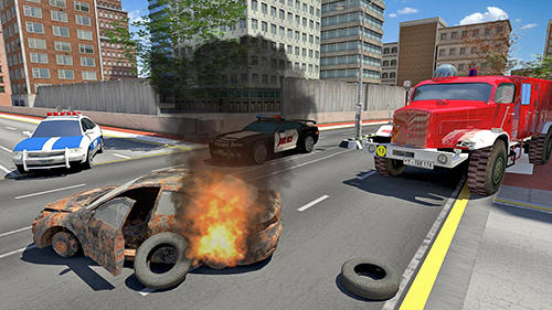 Fire truck simulator 2019 - Android game screenshots.