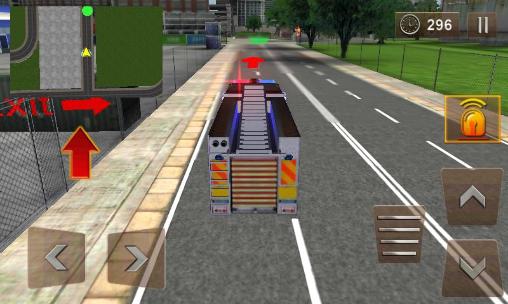 Gameplay of the Firefighter 3D: The city hero for Android phone or tablet.