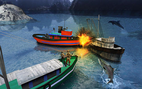 Fishing boat driving simulator 2017: Ship games - Android game screenshots.