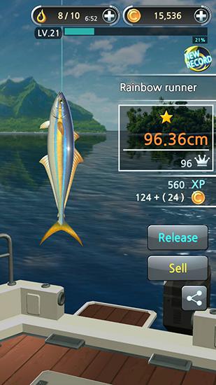 Gameplay of the Fishing hook for Android phone or tablet.