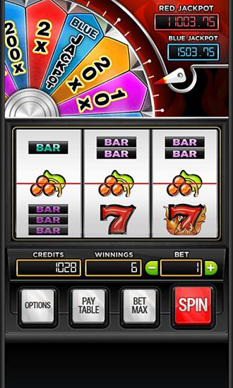 Gameplay of the Flaming jackpot slots for Android phone or tablet.