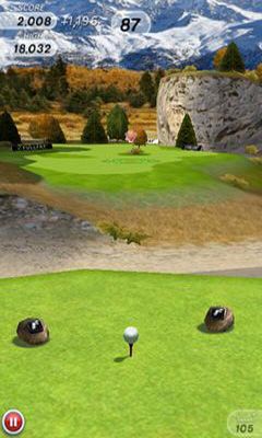 Gameplay of the Flick Golf for Android phone or tablet.