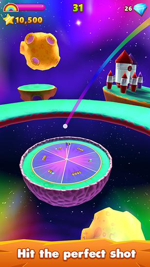 Gameplay of the Flick golf island for Android phone or tablet.