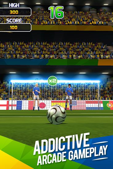 Gameplay of the Flick soccer: Brazil for Android phone or tablet.