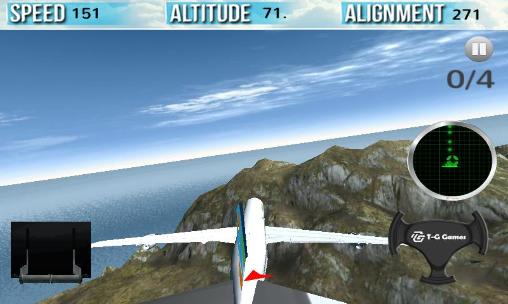 Gameplay of the Flight simulator 2015 in 3D for Android phone or tablet.