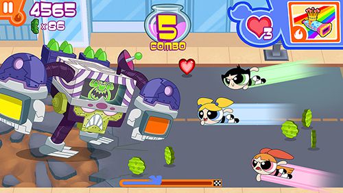 Gameplay of the Flipped out! Powerpuff girls for Android phone or tablet.