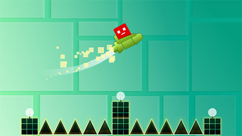 Flippy geometry on dangerous passager - Android game screenshots.