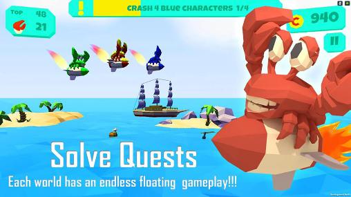 Gameplay of the Floaties: Endless flying game for Android phone or tablet.
