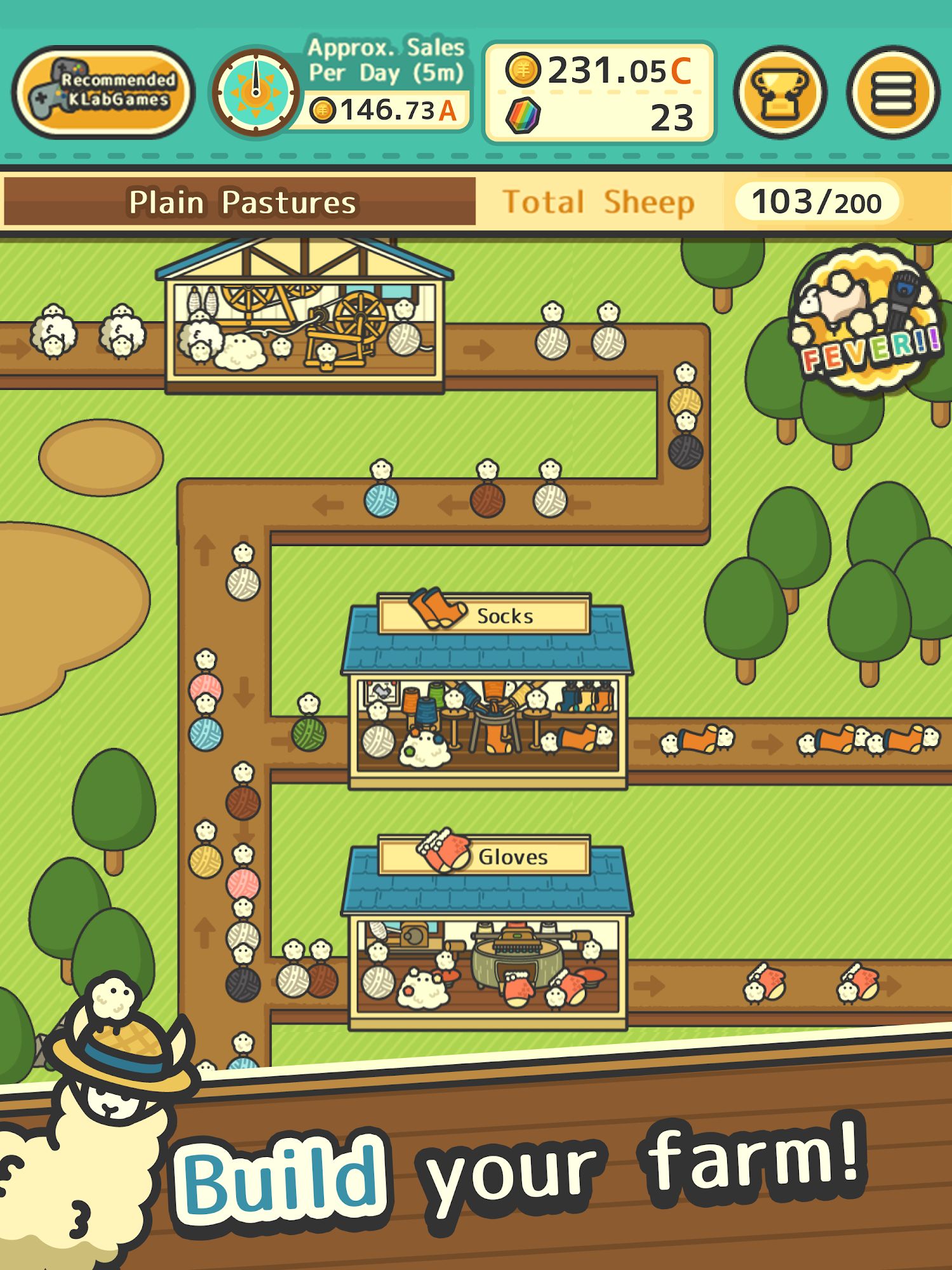 Fluffy Sheep Farm - Android game screenshots.