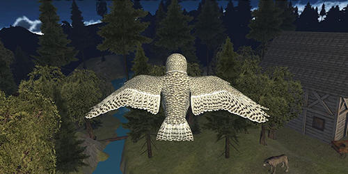 Flying owl simulator 3D - Android game screenshots.