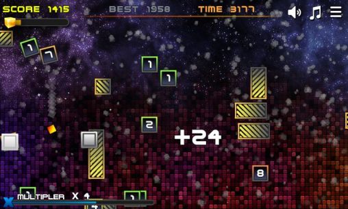 Gameplay of the Flying cube for Android phone or tablet.